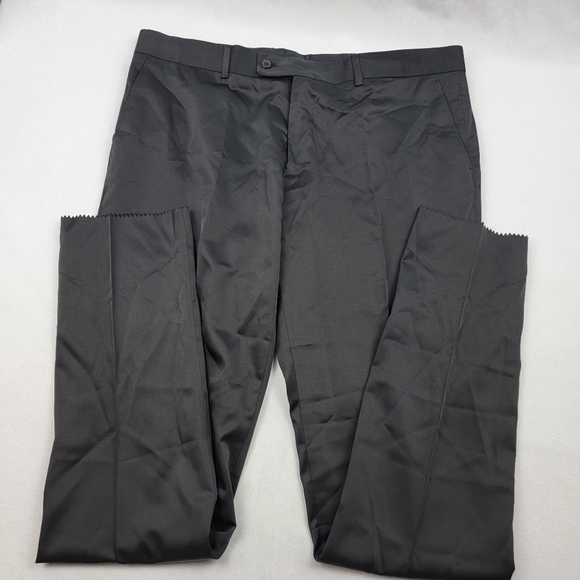 NWOT Daniel Espino wool slim fit unhemmed satin sheen dress pant - Picture 1 of 5